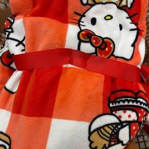 Hello Kitty Red Picnic Plaid Christmas Blanket